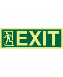 Photoluminscent Exit Sign + Running Man Symbol On Left 